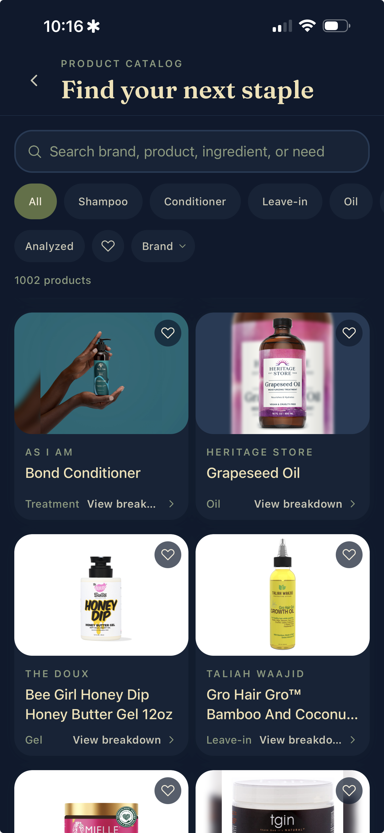 Locy Product Catalog showing products available to browse and save